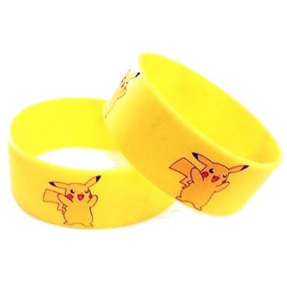 2 pikachu pokemon wristbands bracelets yellow set